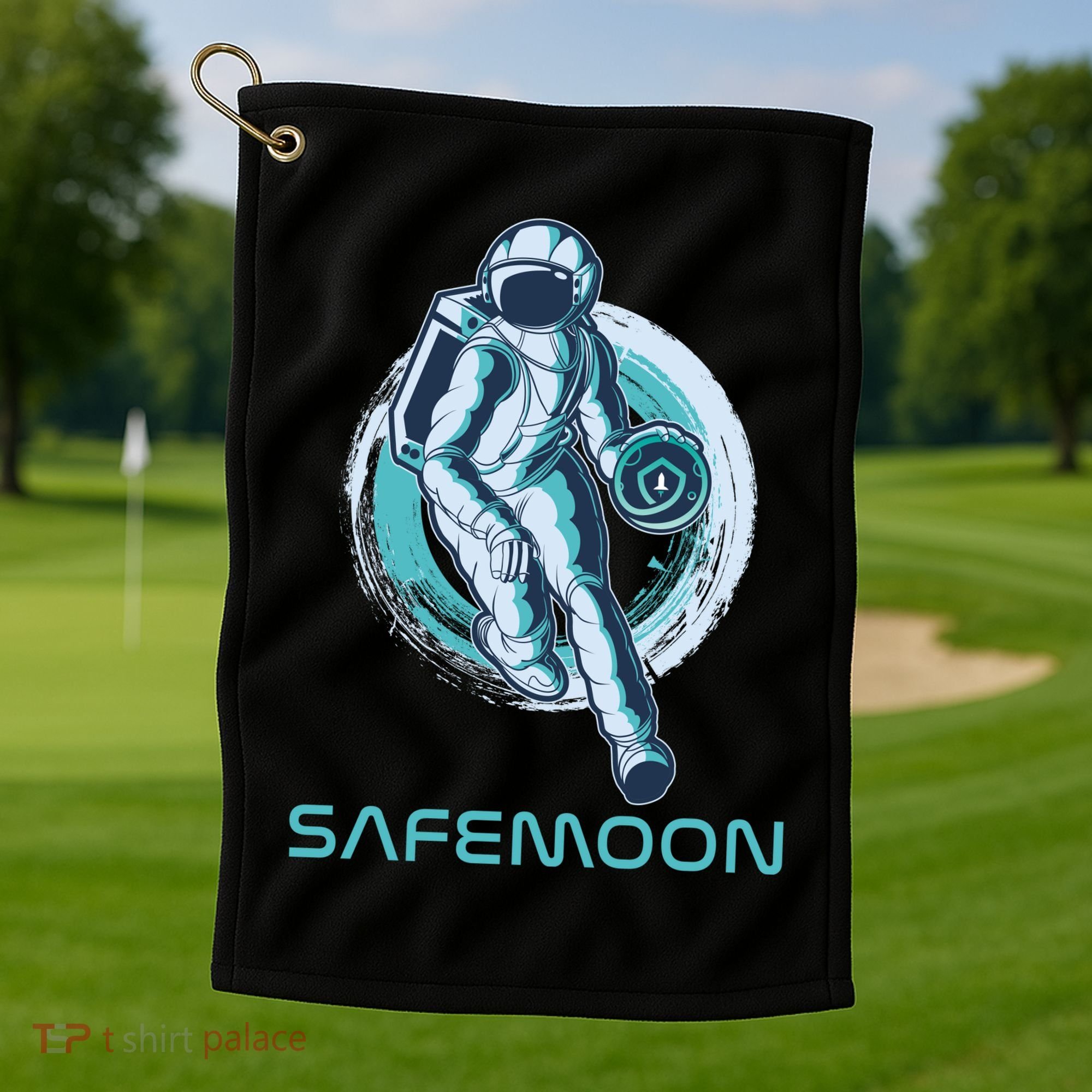 Safemoon Blockchain Cryptocurrency Astronaut Basketball Golf Towel