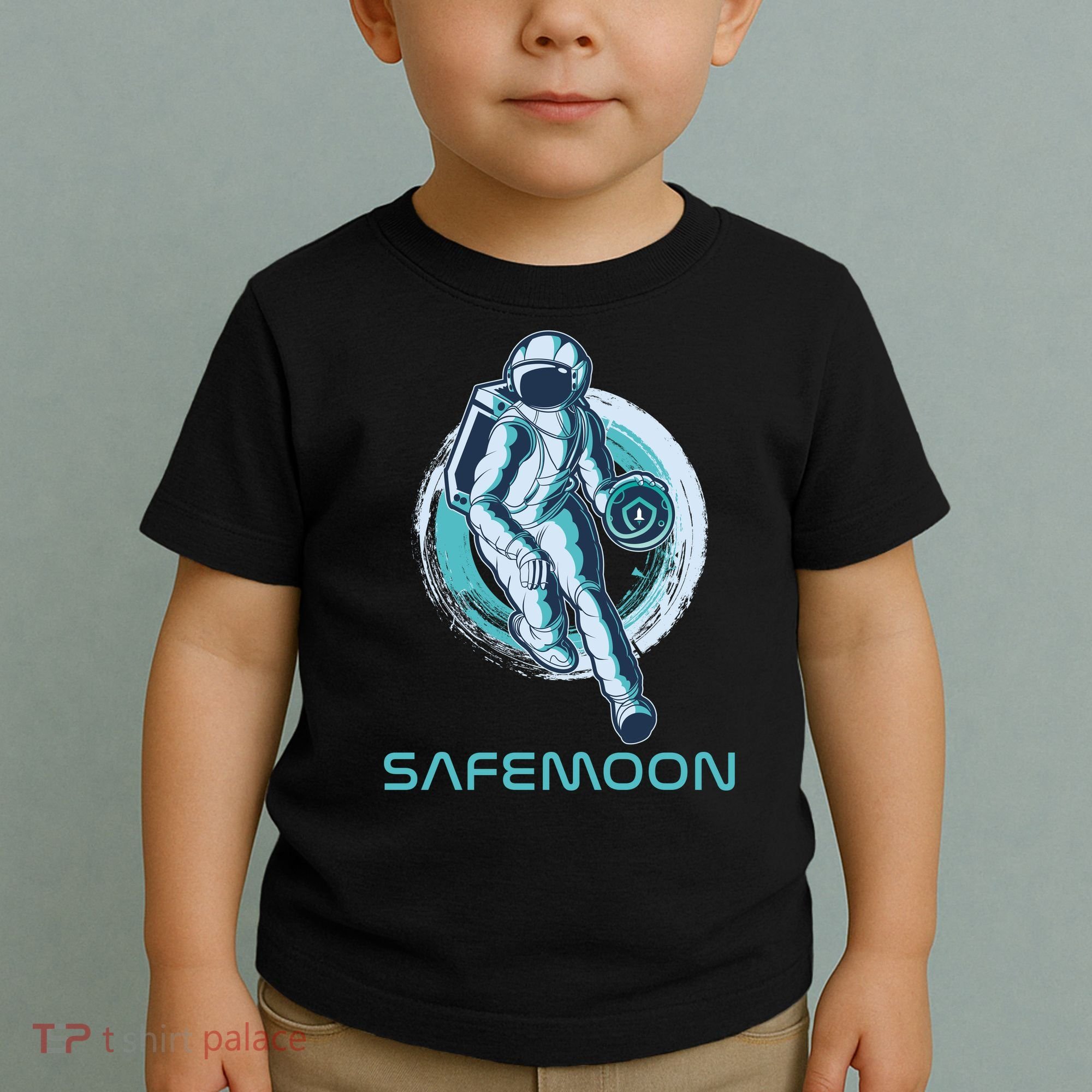 Safemoon Blockchain Cryptocurrency Astronaut Basketball Toddler T-Shirt