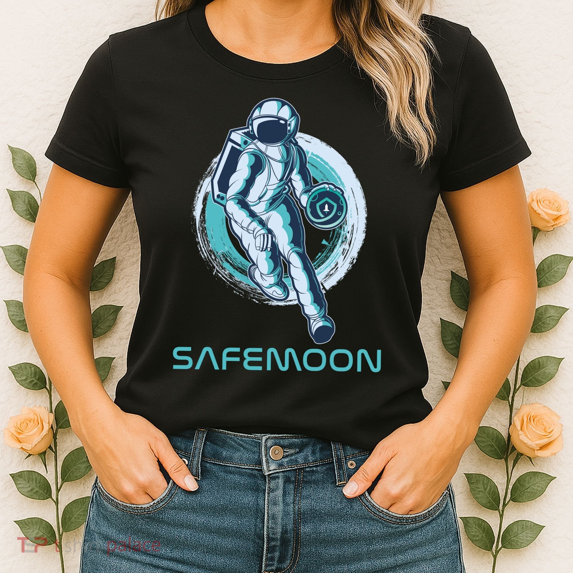 Safemoon Blockchain Cryptocurrency Astronaut Basketball Women's T-Shirt