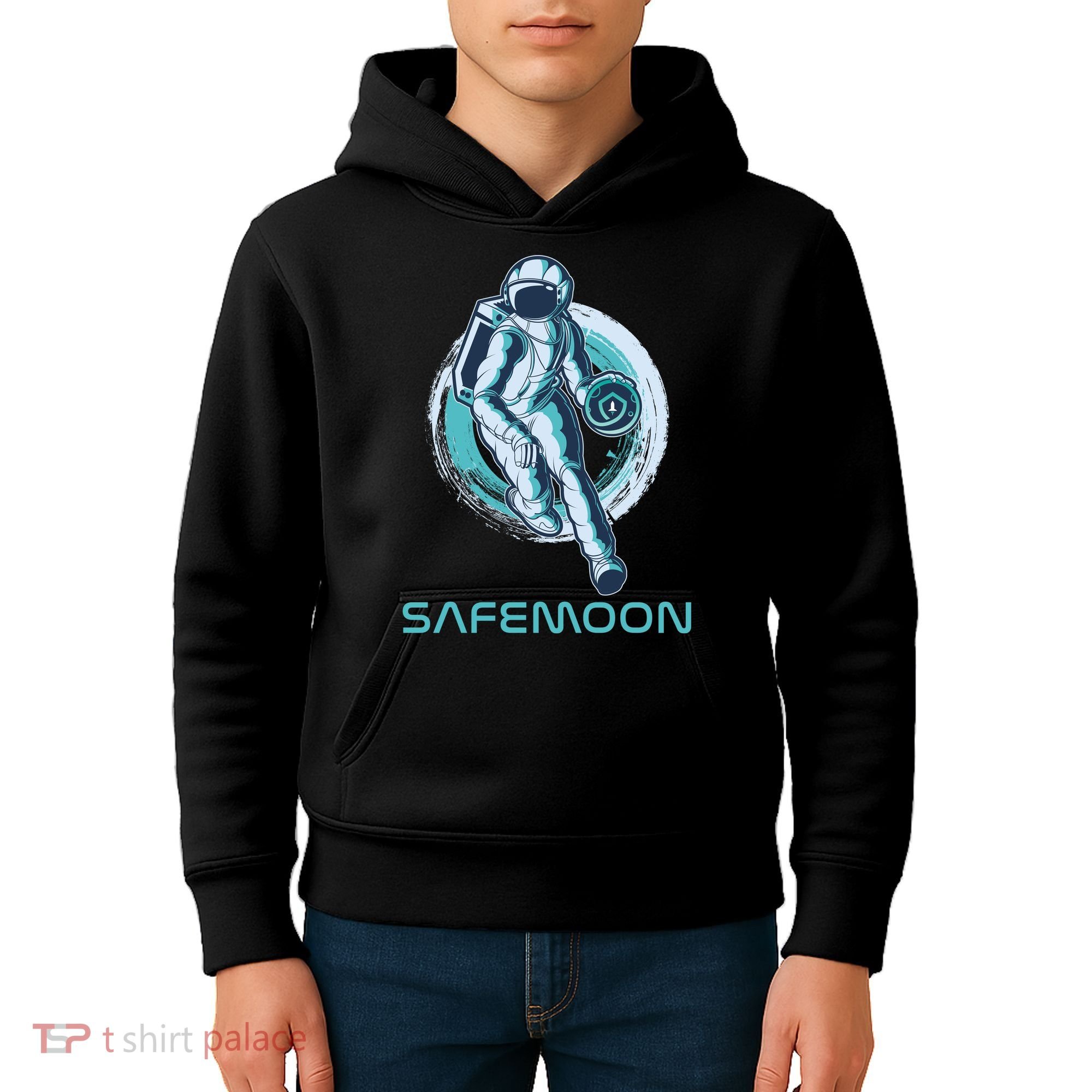 Safemoon Blockchain Cryptocurrency Astronaut Basketball Kids Hoodie