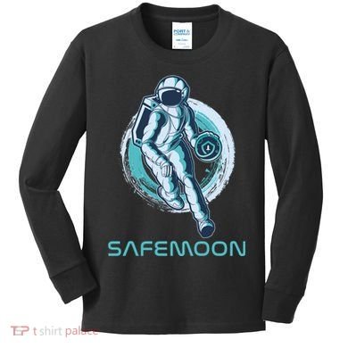 Safemoon Blockchain Cryptocurrency Astronaut Basketball Kids Long Sleeve Shirt