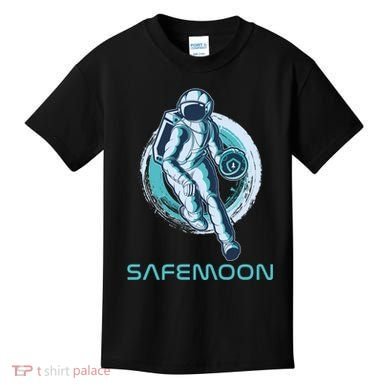 Safemoon Blockchain Cryptocurrency Astronaut Basketball Kids T-Shirt