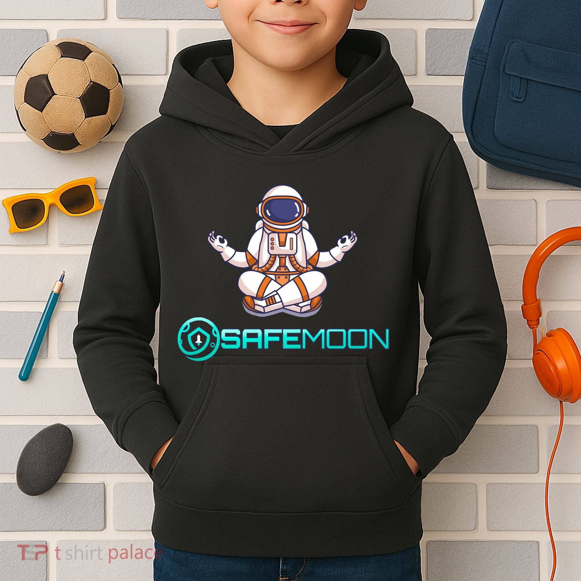 Safemoon Cryptocurrency Astronaut Token Kids Hoodie