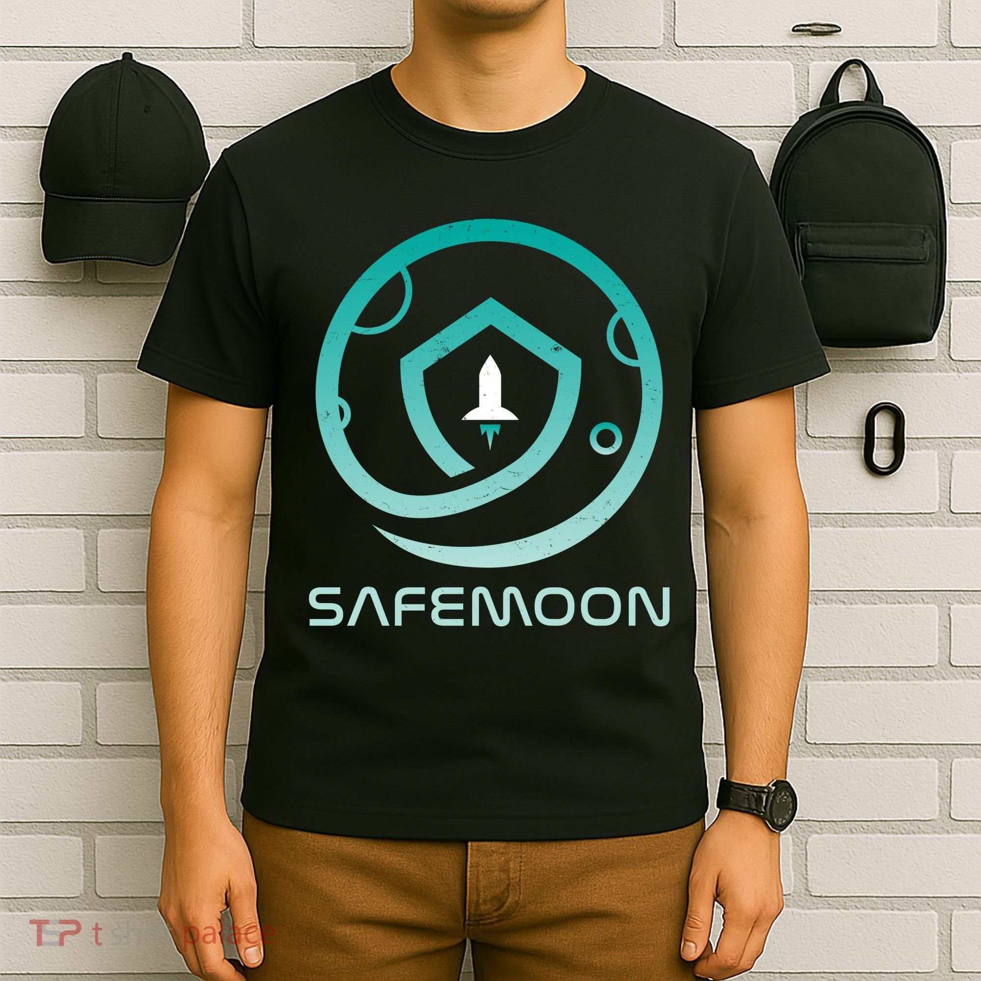 Safemoon Cryptocurrency Logo With Name T-Shirt