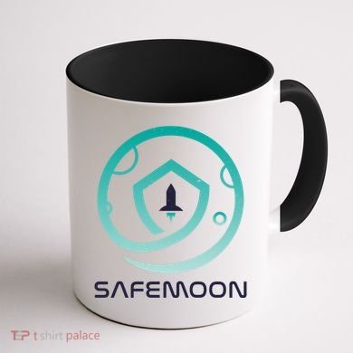 Safemoon Cryptocurrency Logo With Name Coffee Mug back