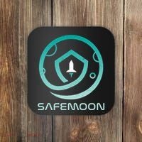 Safemoon Cryptocurrency Logo With Name Coaster thumb 0