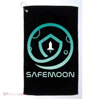 Safemoon Cryptocurrency Logo With Name Golf Towel thumb 0