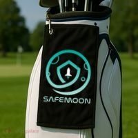 Safemoon Cryptocurrency Logo With Name Golf Towel thumb 2