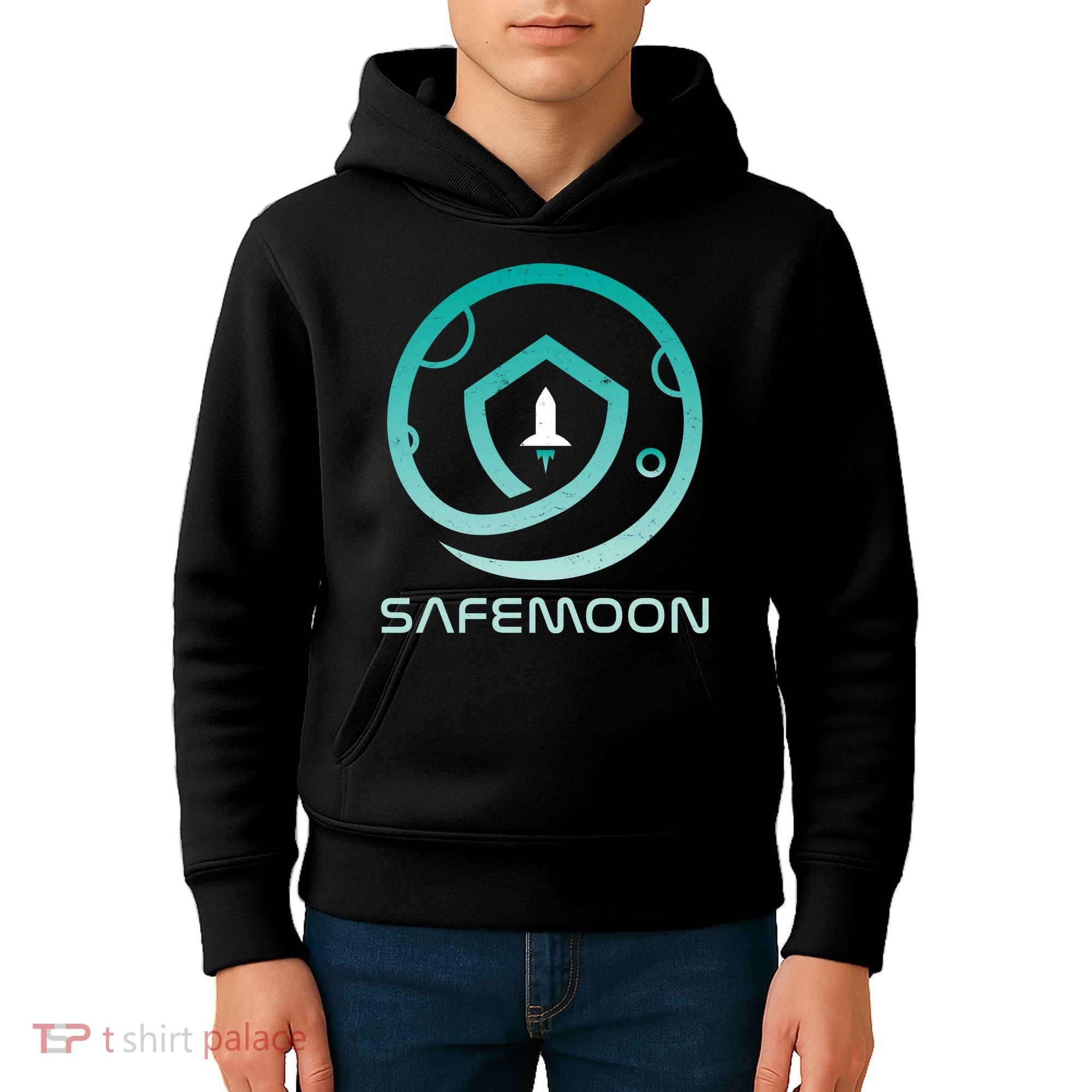 Safemoon Cryptocurrency Logo With Name Kids Hoodie