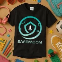 Safemoon Cryptocurrency Logo With Name Kids T-Shirt thumb 3