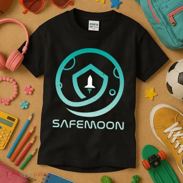 Safemoon Cryptocurrency Logo With Name Kids T-Shirt