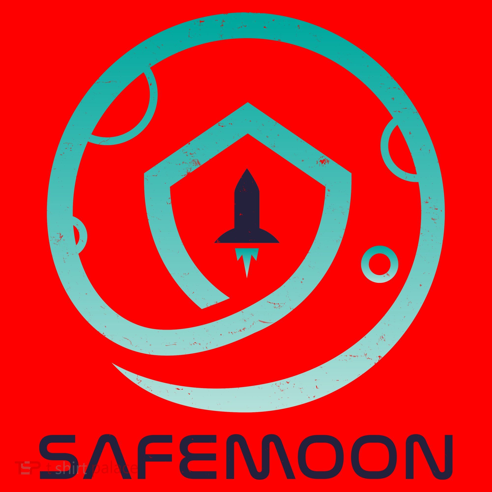 Safemoon Cryptocurrency Logo With Name Santa Hat