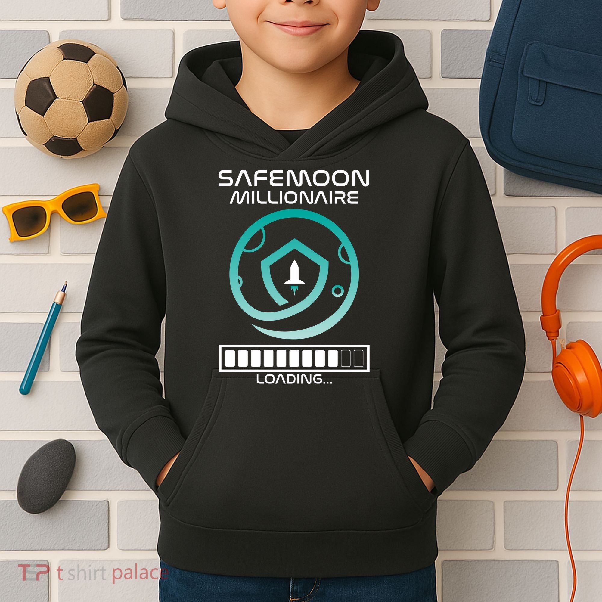 Safemoon Cryptocurrency Millionaire Loading Bar Kids Hoodie