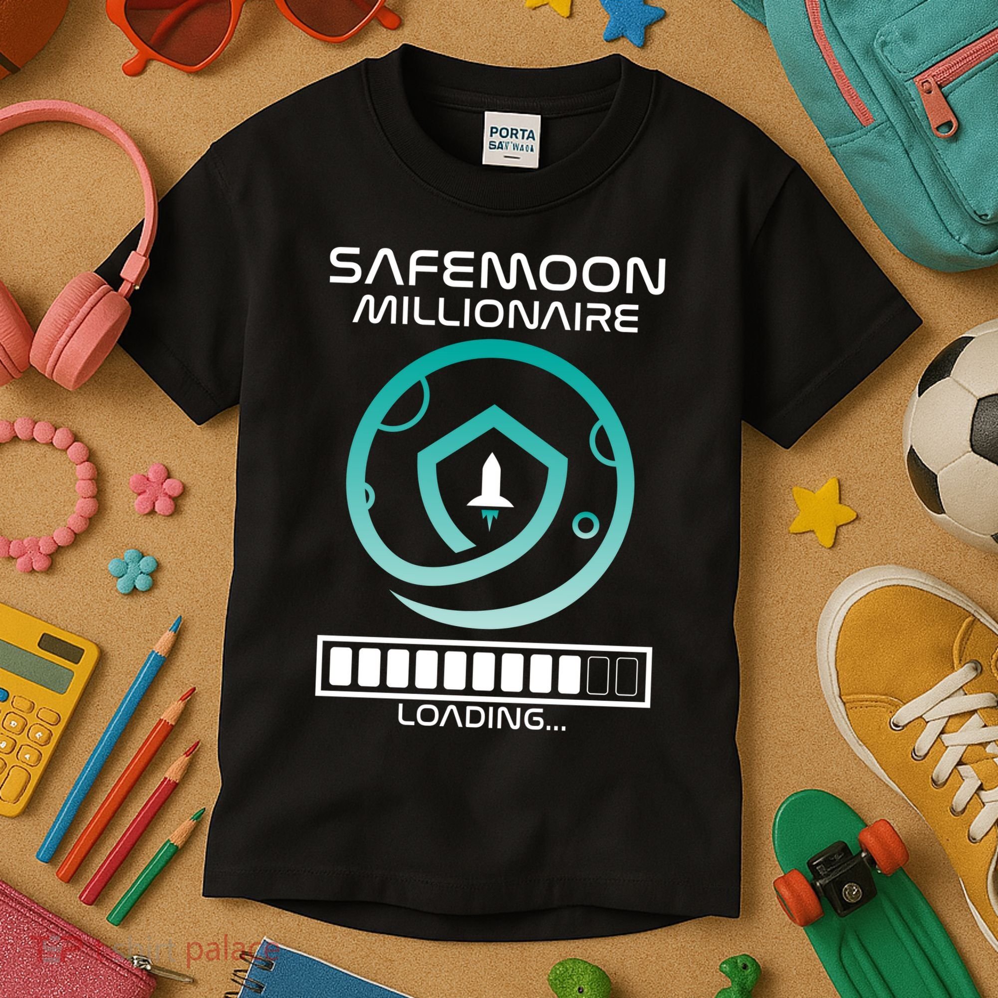 Safemoon Cryptocurrency Millionaire Loading Bar Kids T-Shirt