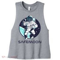 Safemoon Cryptocurrency Space Astronaut Women's Racerback Cropped Tank thumb 0