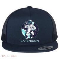 Safemoon Cryptocurrency Space Astronaut Flat Bill Trucker Hat thumb 0