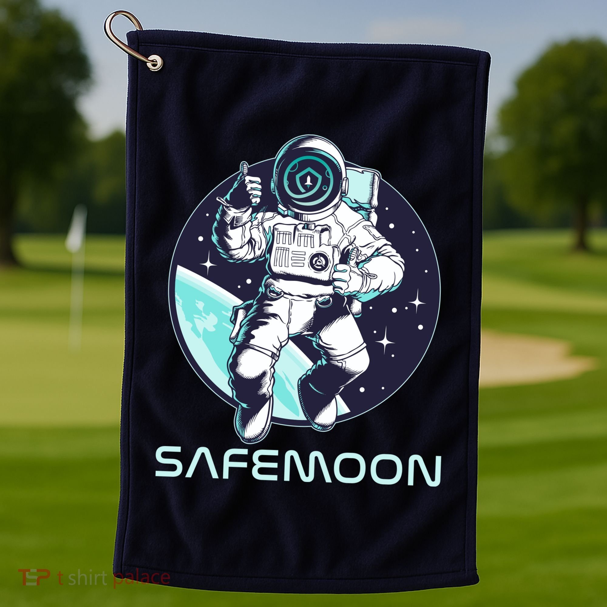 Safemoon Cryptocurrency Space Astronaut Golf Towel