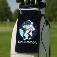 Safemoon Cryptocurrency Space Astronaut Golf Towel thumb 2