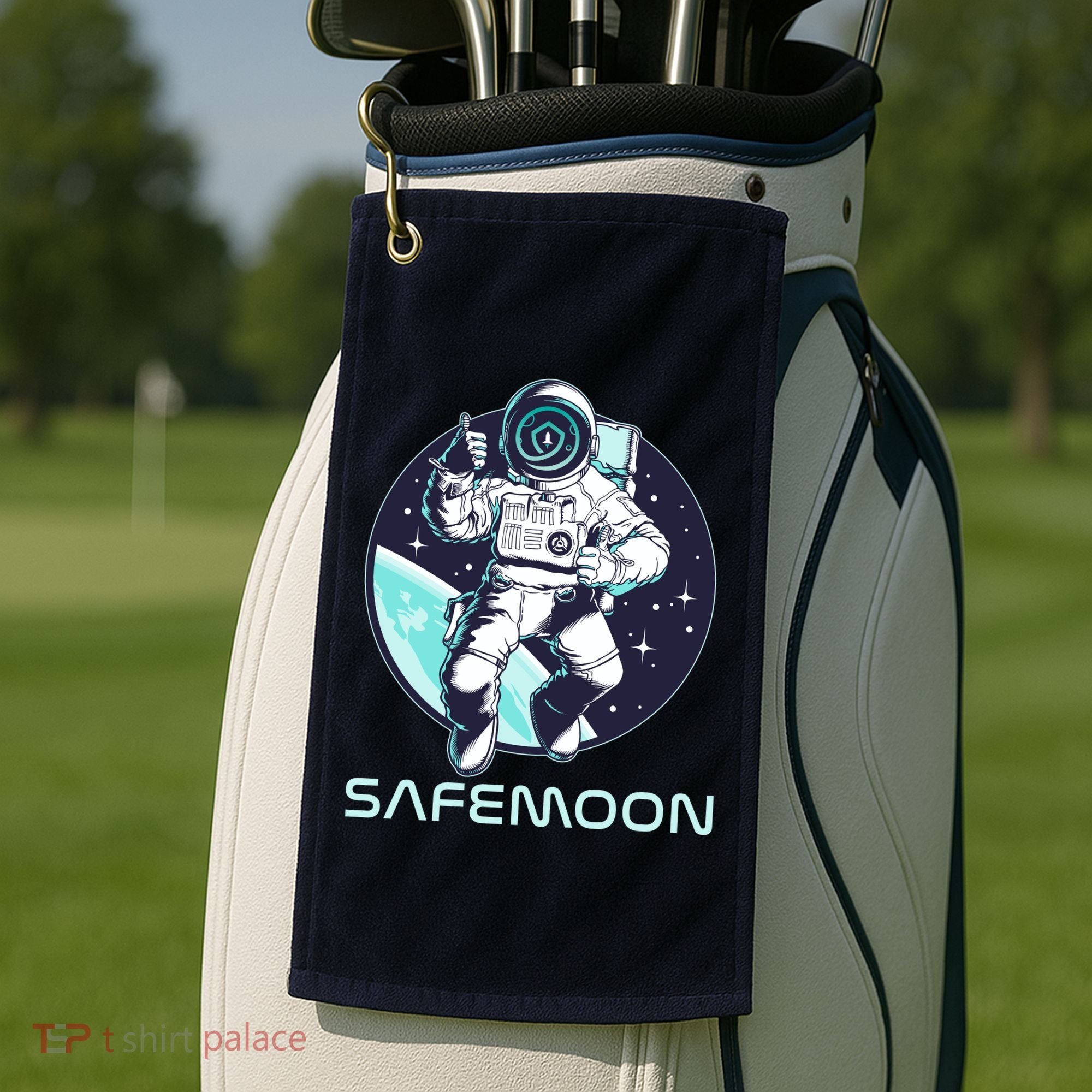 Safemoon Cryptocurrency Space Astronaut Golf Towel
