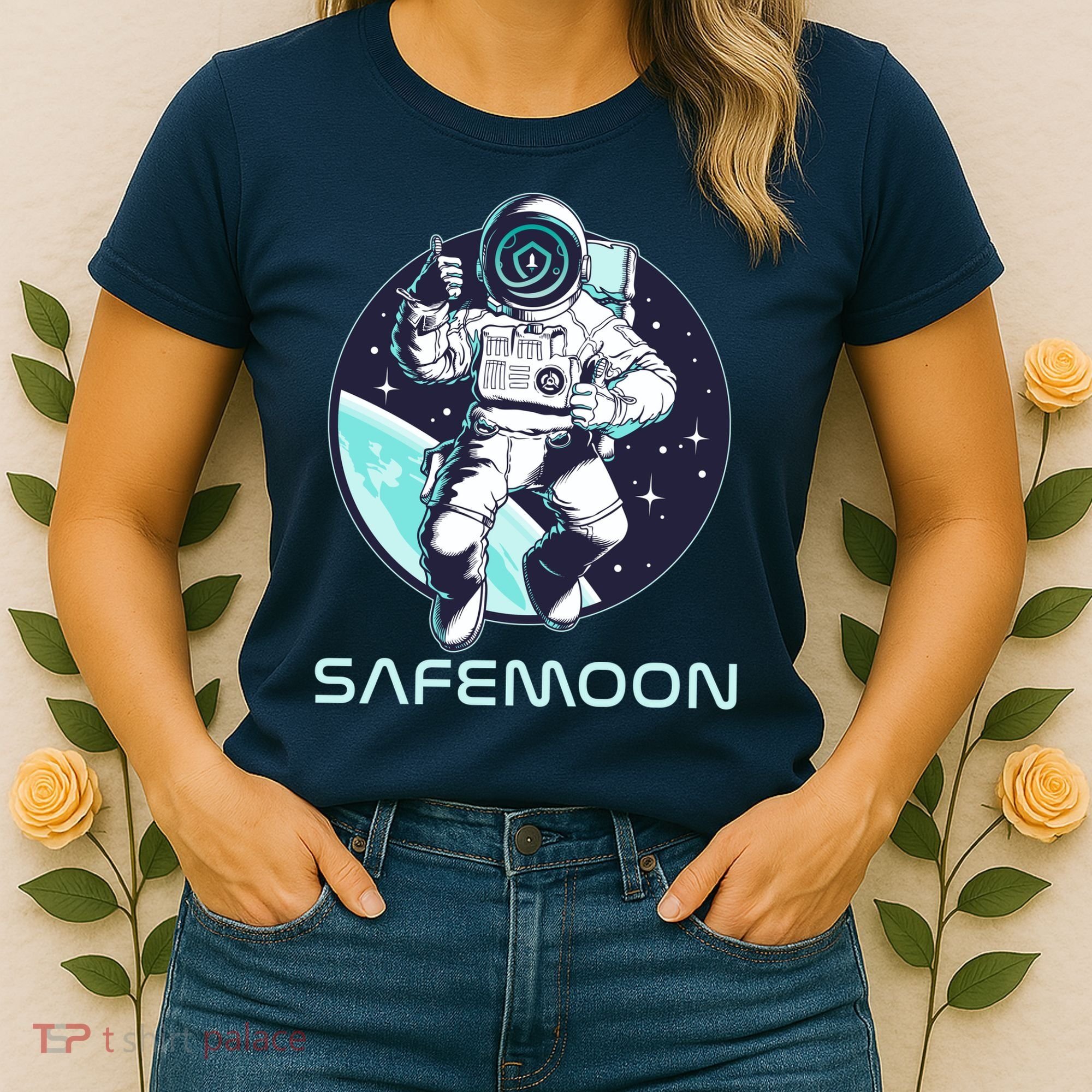 Safemoon Cryptocurrency Space Astronaut Women's T-Shirt