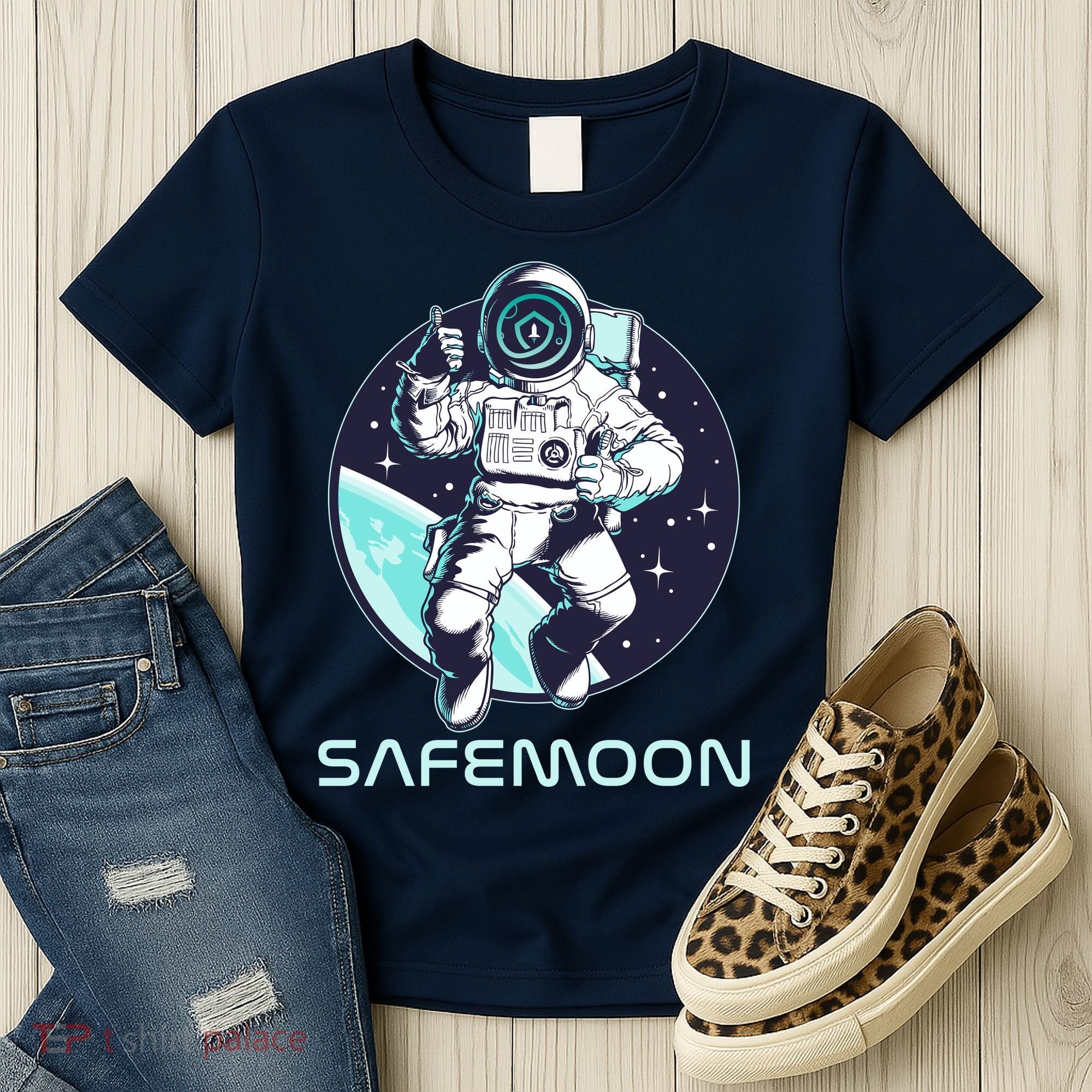 Safemoon Cryptocurrency Space Astronaut Women's T-Shirt