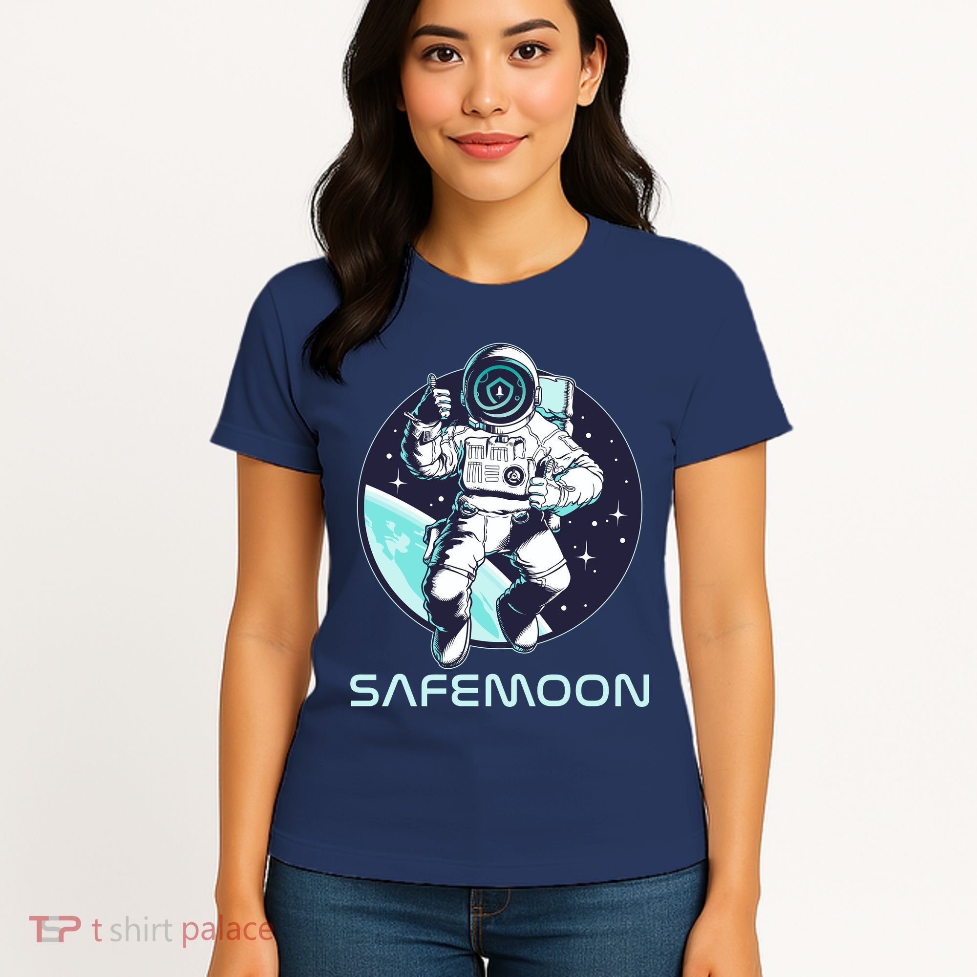 Safemoon Cryptocurrency Space Astronaut Women's T-Shirt