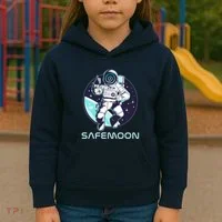 Safemoon Cryptocurrency Space Astronaut Kids Hoodie thumb 3