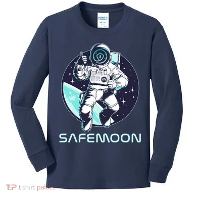 Safemoon Cryptocurrency Space Astronaut Kids Long Sleeve Shirt