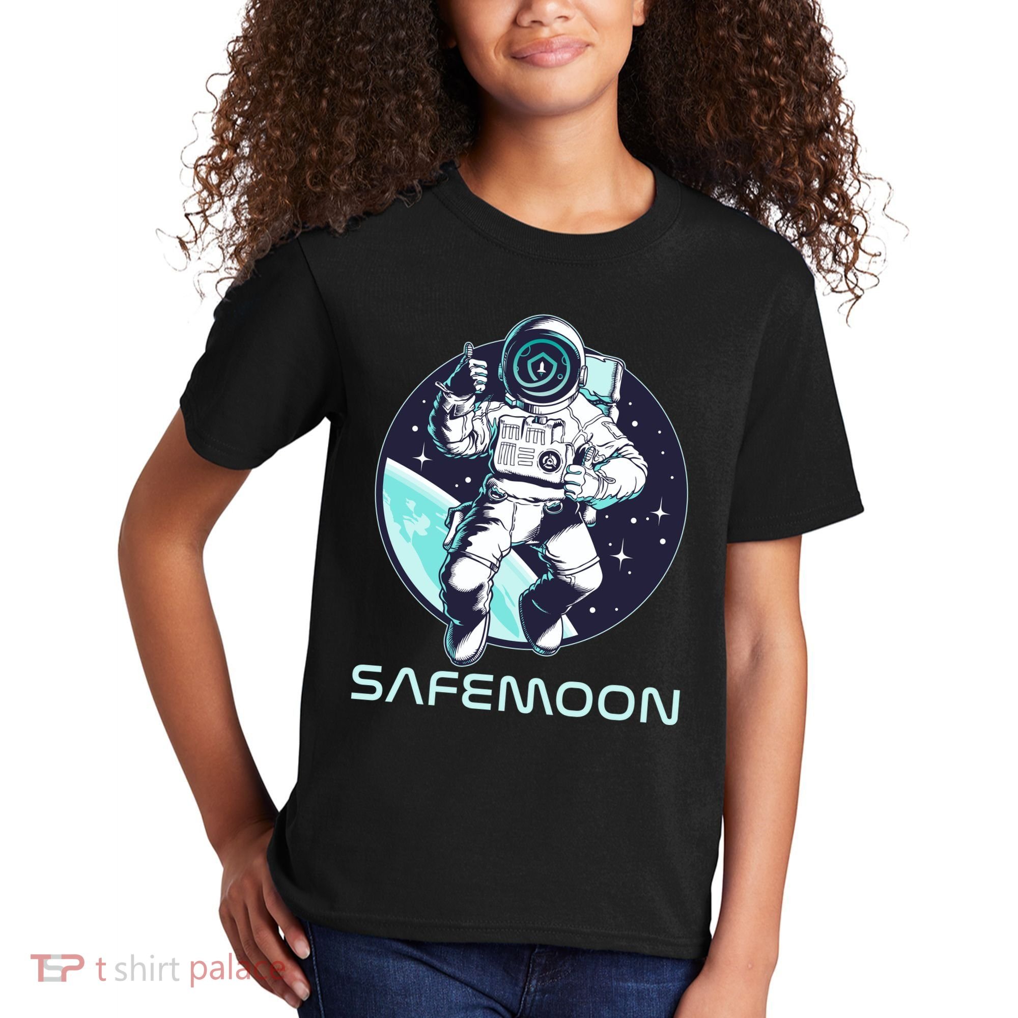 Safemoon Cryptocurrency Space Astronaut Kids T-Shirt