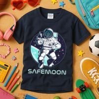 Safemoon Cryptocurrency Space Astronaut Kids T-Shirt thumb 3