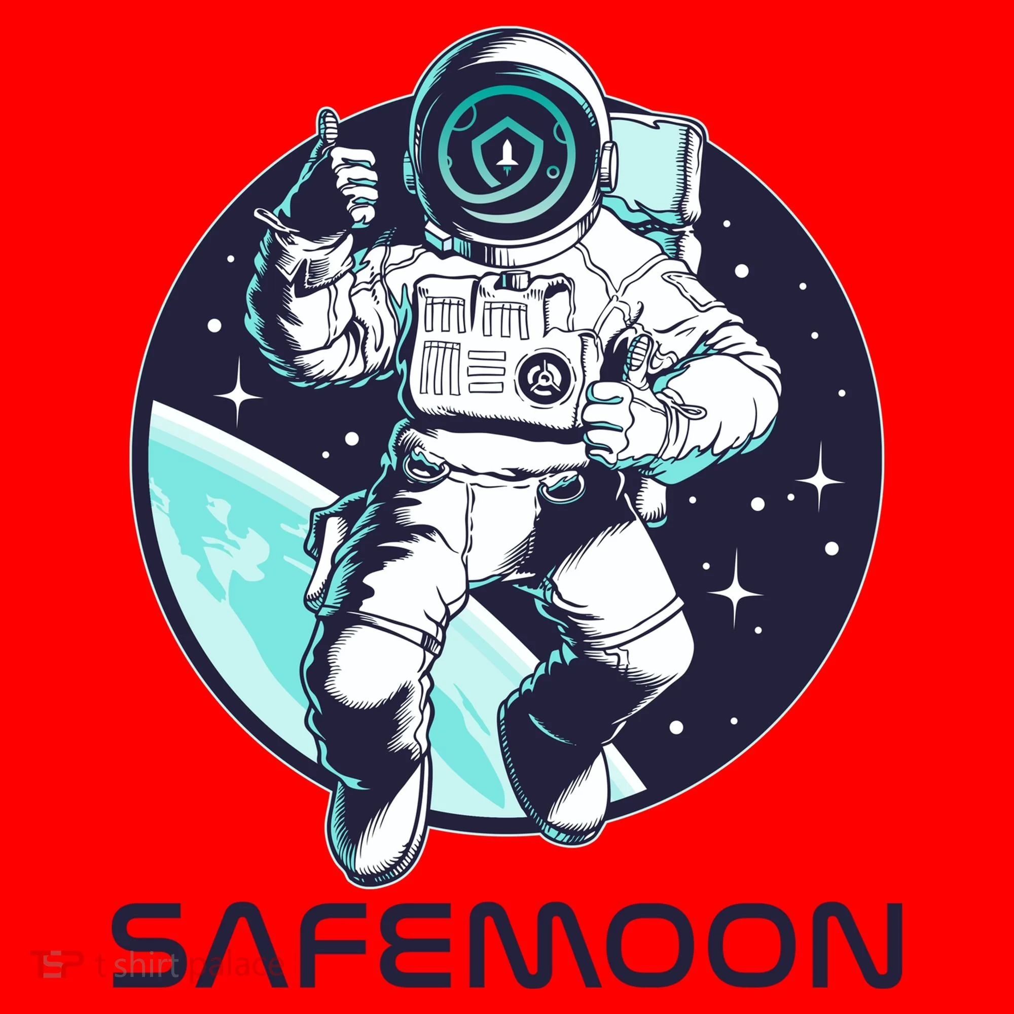 Safemoon Cryptocurrency Space Astronaut Santa Hat