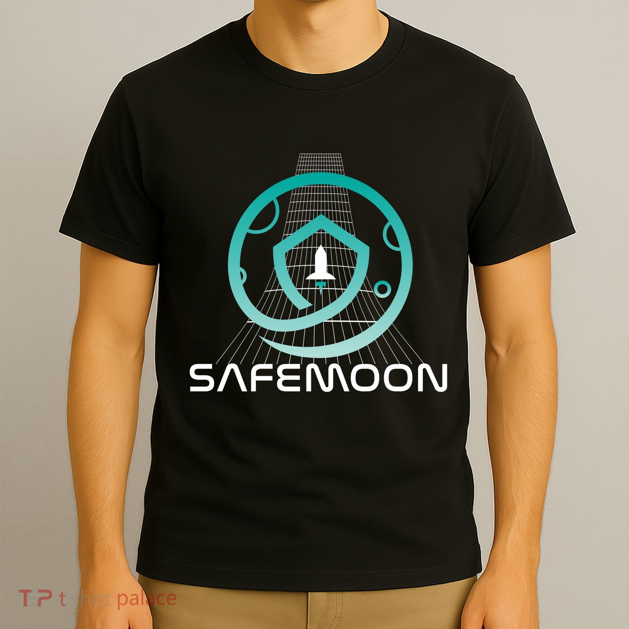 Safemoon Cryptocurrency Space Grid T-Shirt