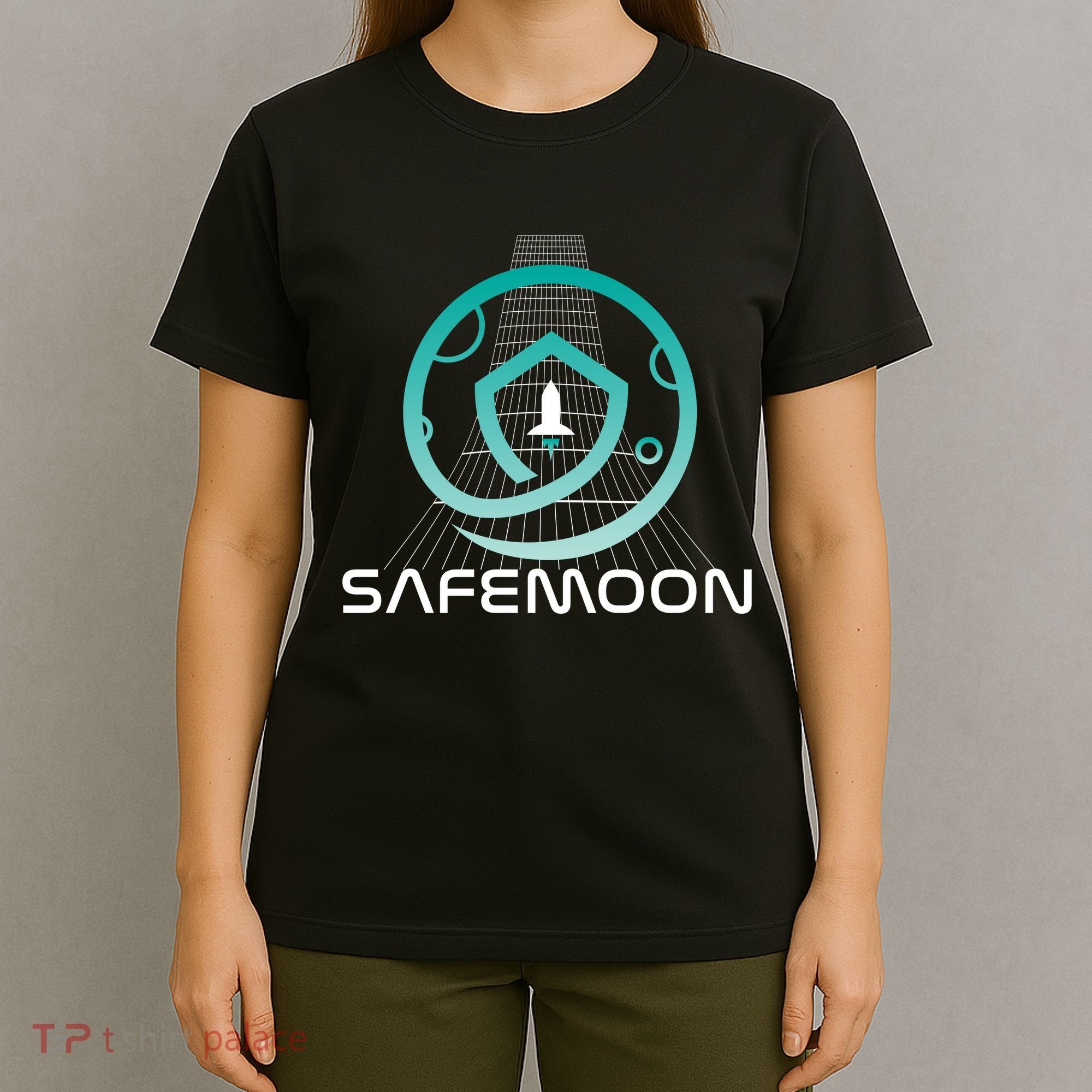 Safemoon Cryptocurrency Space Grid T-Shirt