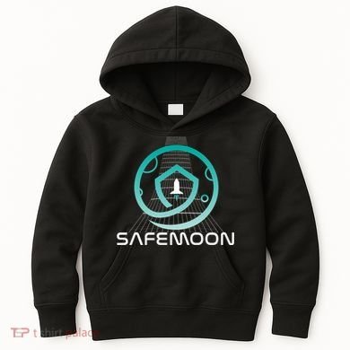 Safemoon Cryptocurrency Space Grid Kids Hoodie