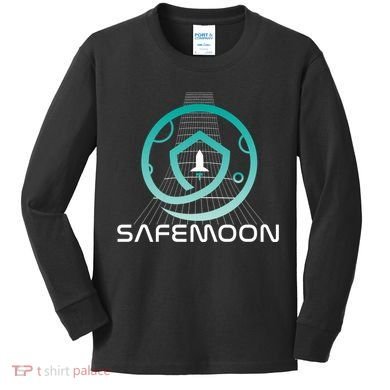 Safemoon Cryptocurrency Space Grid Kids Long Sleeve Shirt