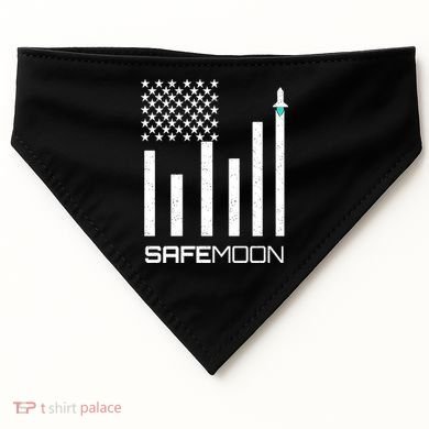 Safemoon To The Moon Crypto Blockchain Flag USA-Made Doggie Bandana