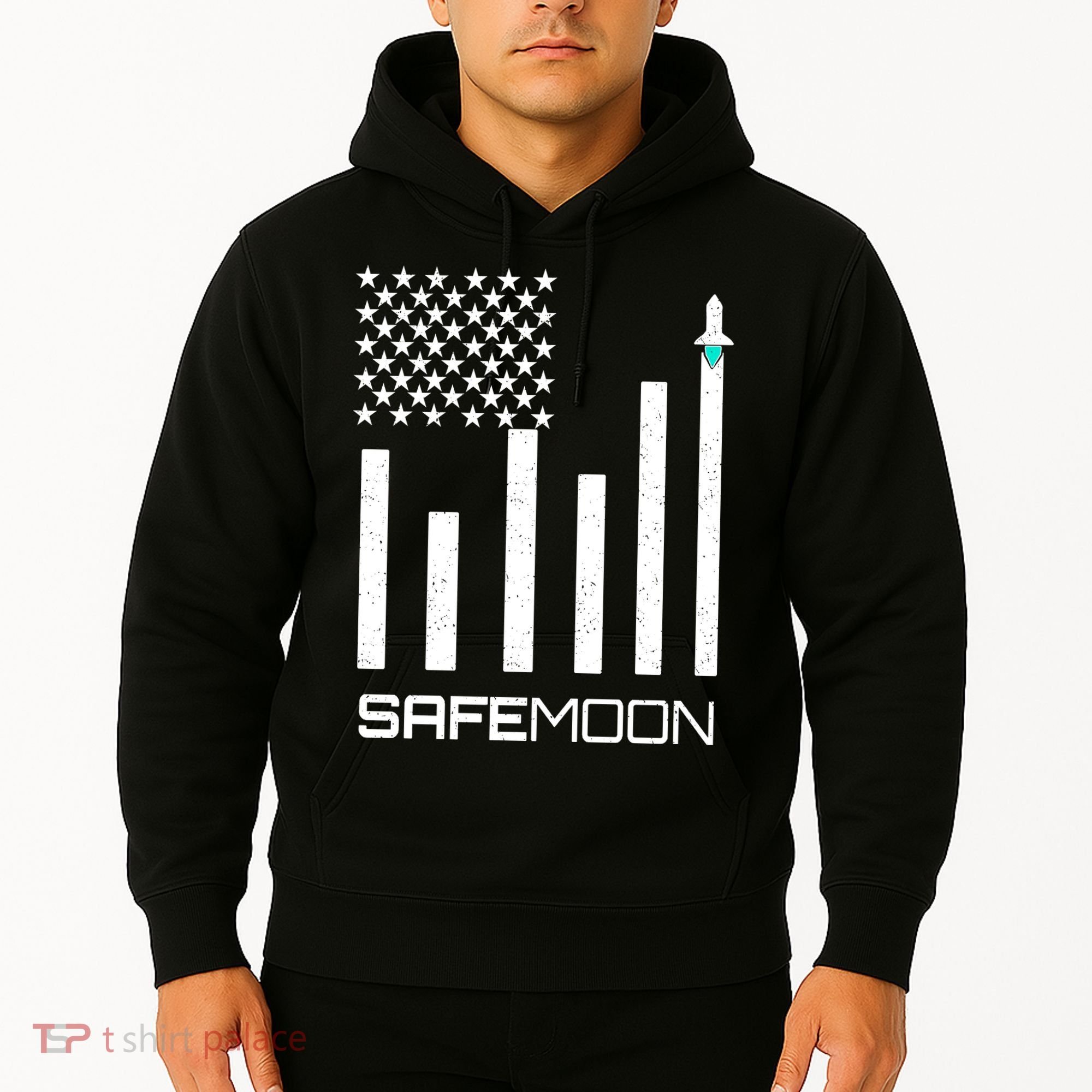 Safemoon To The Moon Crypto Blockchain Flag Hoodie