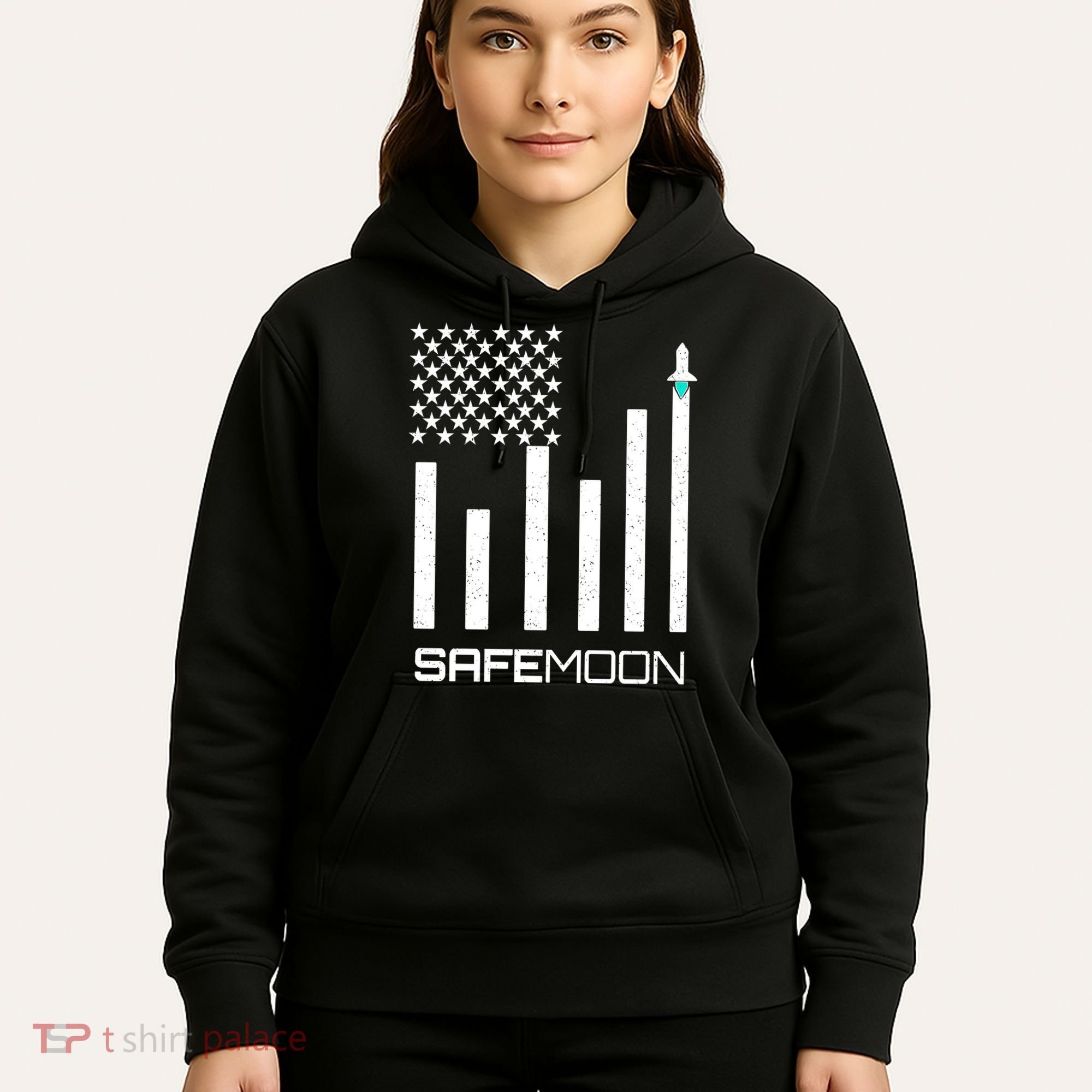 Safemoon To The Moon Crypto Blockchain Flag Hoodie