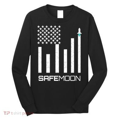 Safemoon To The Moon Crypto Blockchain Flag Long Sleeve Shirt