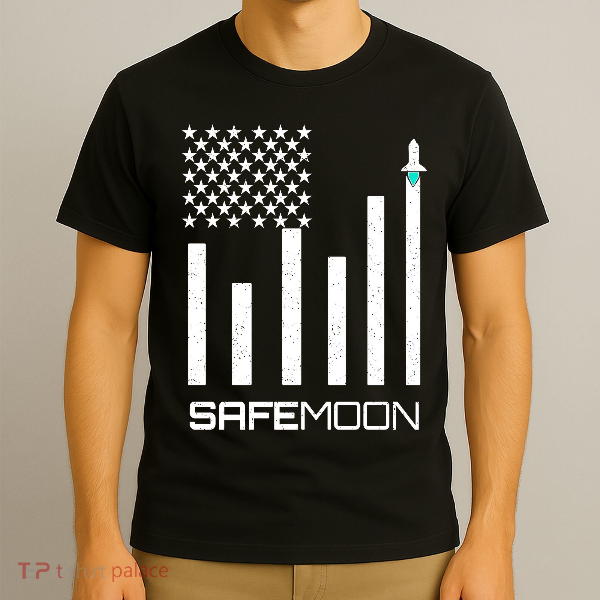 Safemoon To The Moon Crypto Blockchain Flag T-Shirt
