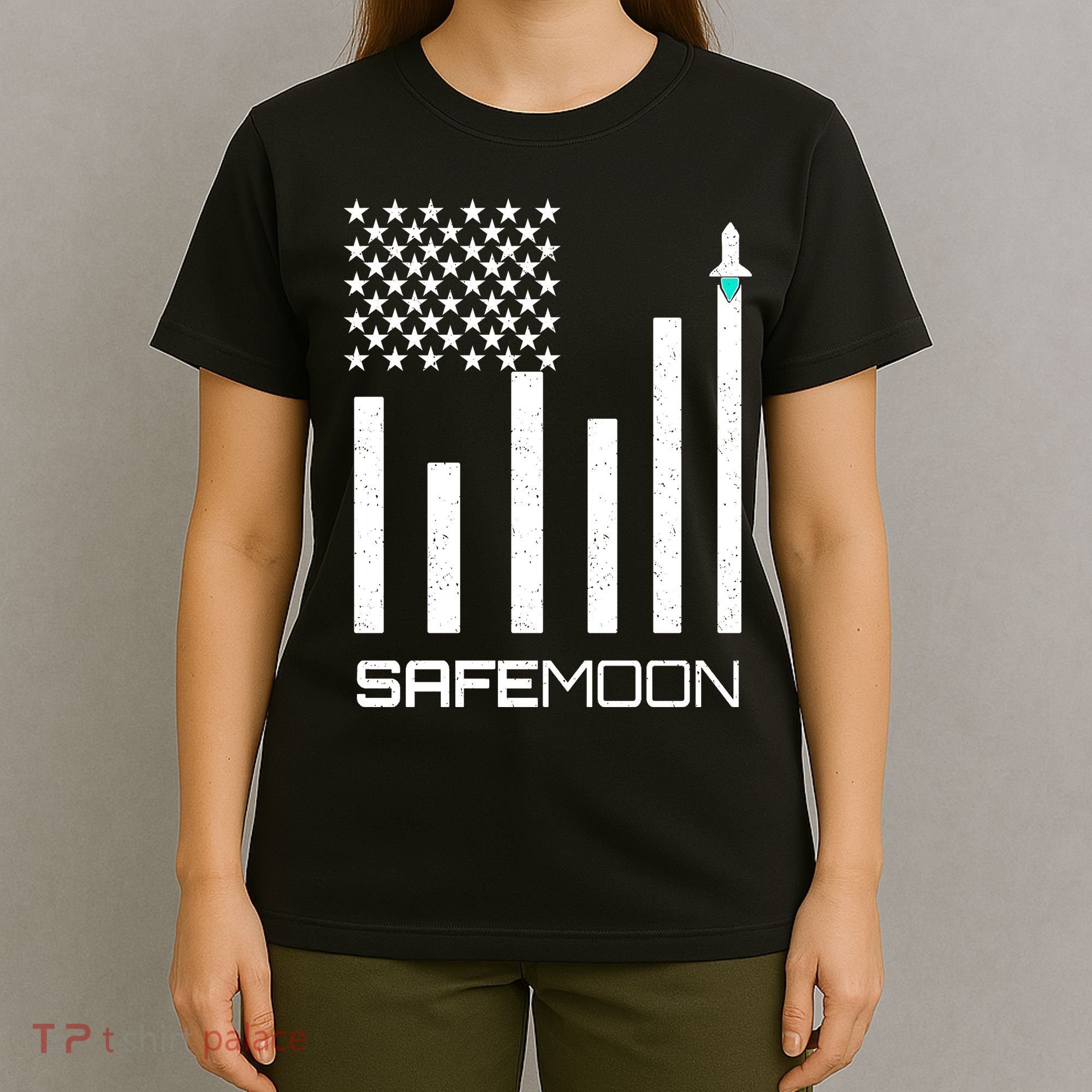 Safemoon To The Moon Crypto Blockchain Flag T-Shirt