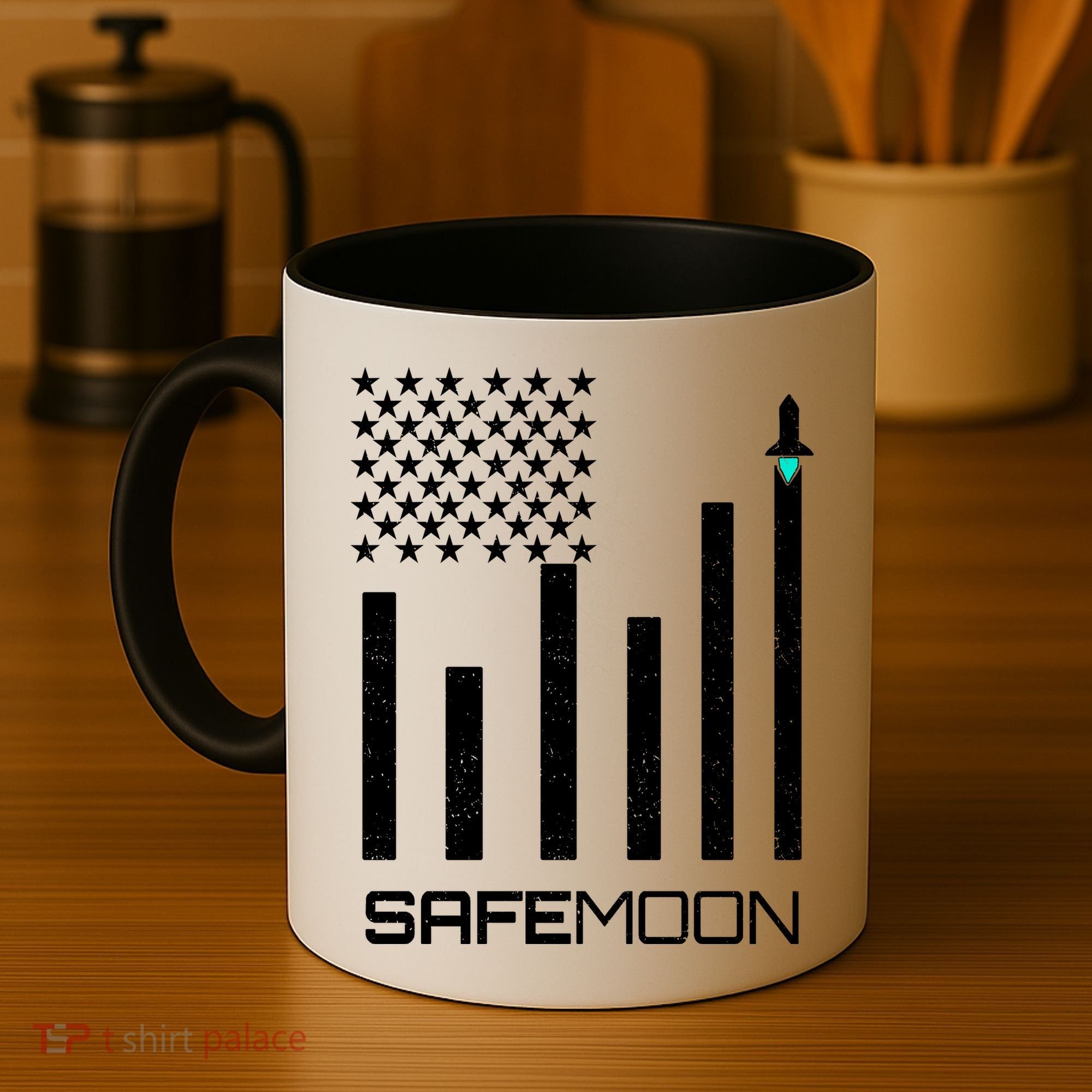 Safemoon To The Moon Crypto Blockchain Flag Coffee Mug