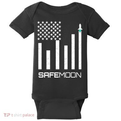 Safemoon To The Moon Crypto Blockchain Flag Baby Bodysuit