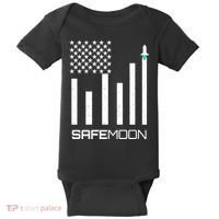 Safemoon To The Moon Crypto Blockchain Flag Baby Bodysuit thumb 0