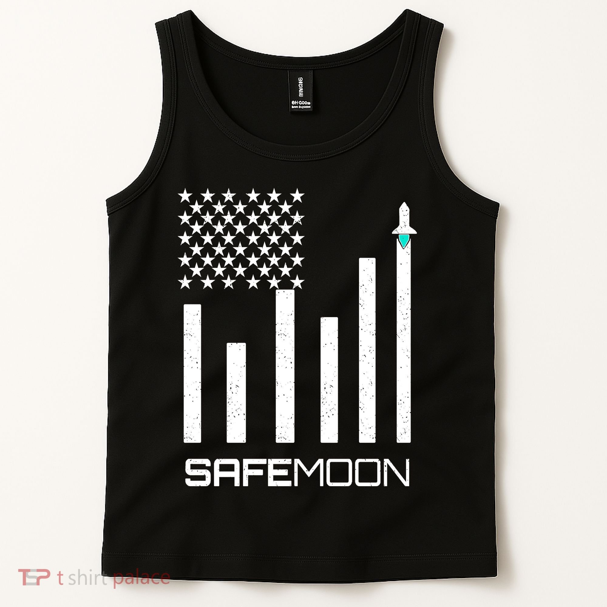 Safemoon To The Moon Crypto Blockchain Flag Tank Top