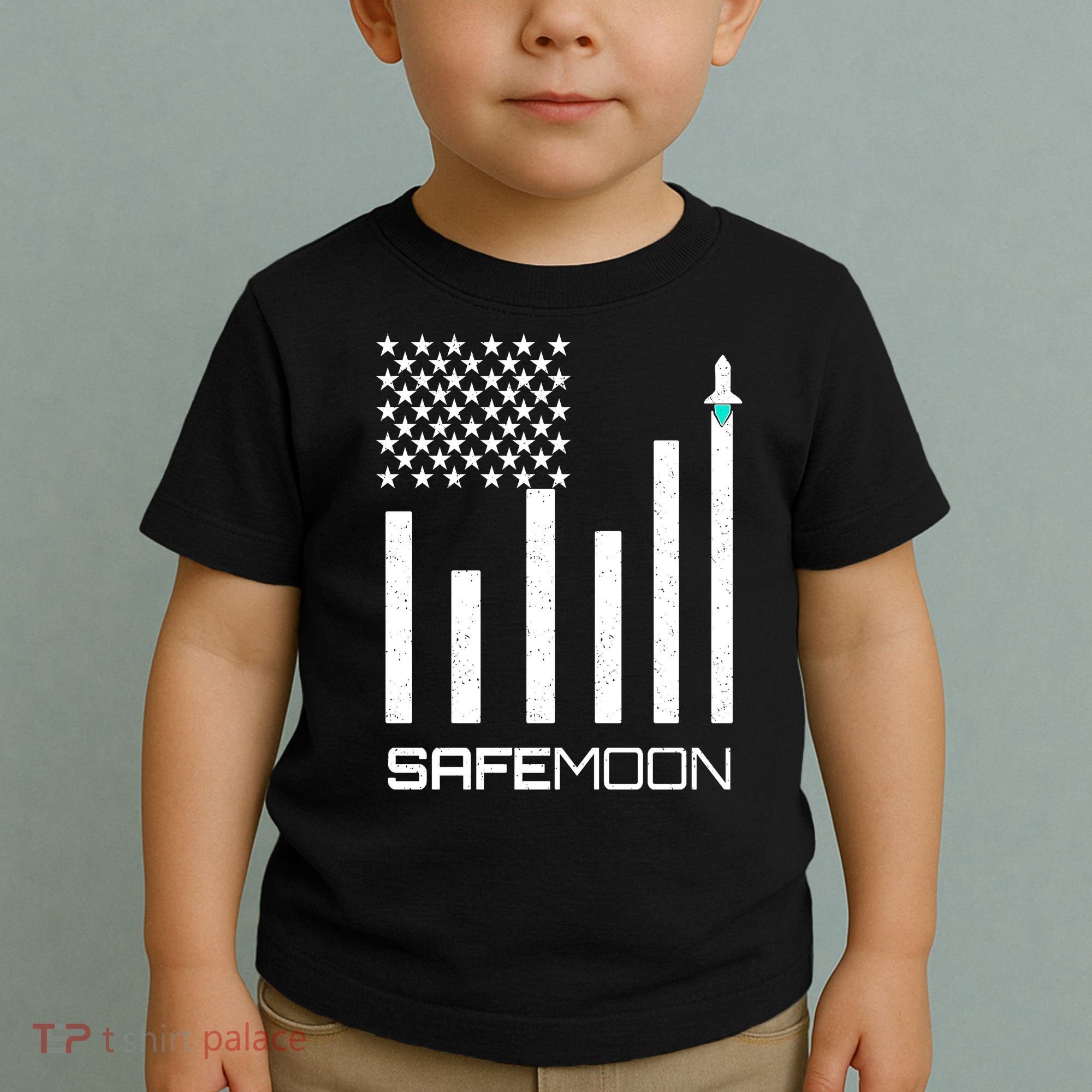 Safemoon To The Moon Crypto Blockchain Flag Toddler T-Shirt