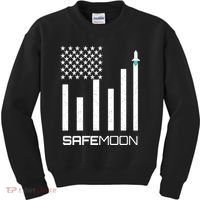 Safemoon To The Moon Crypto Blockchain Flag Kids Sweatshirt thumb 0