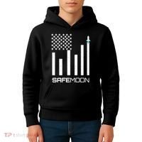 Safemoon To The Moon Crypto Blockchain Flag Kids Hoodie thumb 4