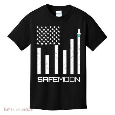 Safemoon To The Moon Crypto Blockchain Flag Kids T-Shirt