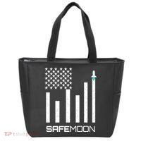 Safemoon To The Moon Crypto Blockchain Flag Tote Bag thumb 0